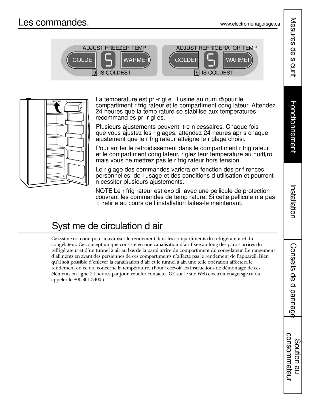 GE 200D2600P043 installation instructions Système de circulation d’air 