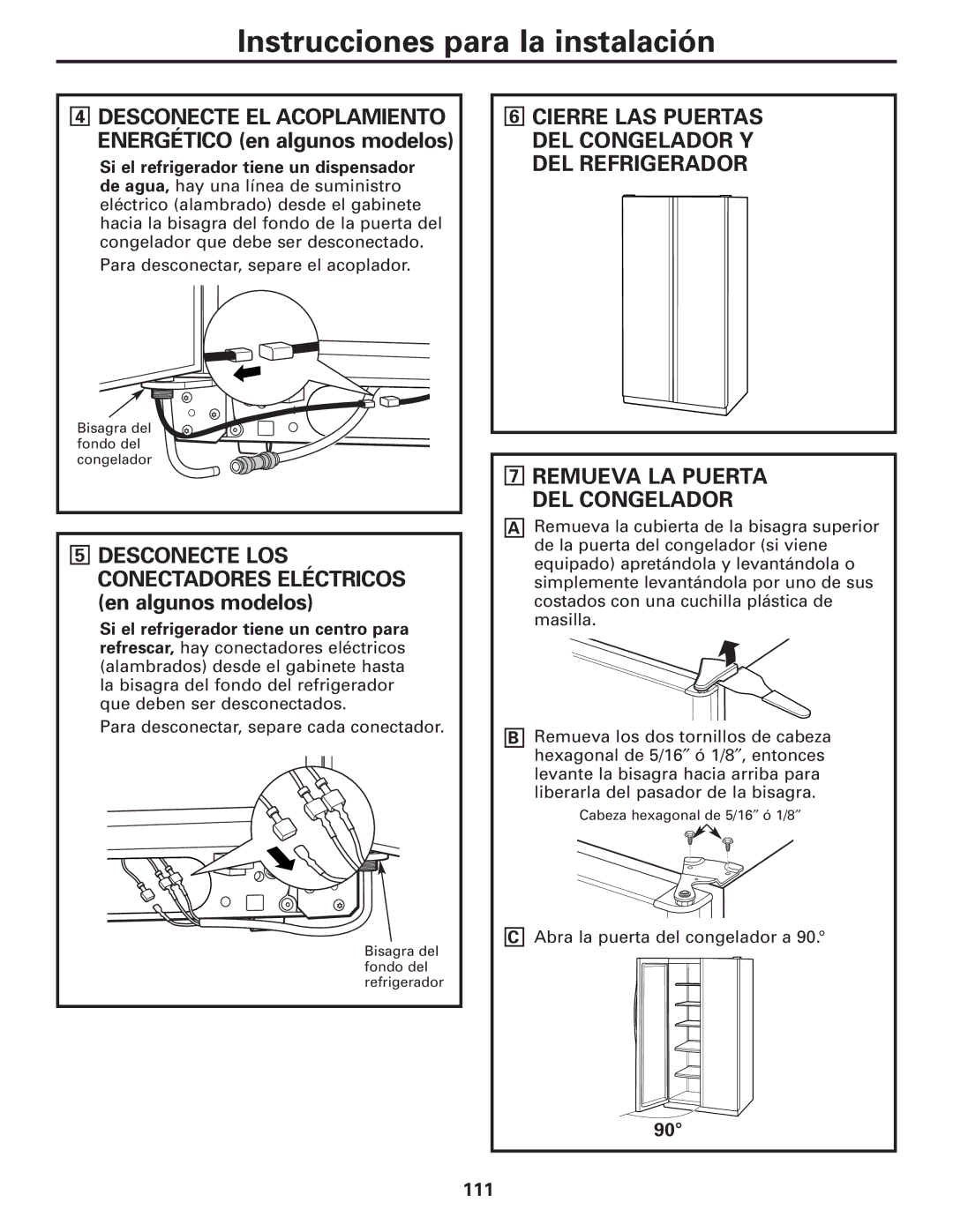 GE 200D8074P017 installation instructions Desconecte EL Acoplamiento Energético en algunos modelos 