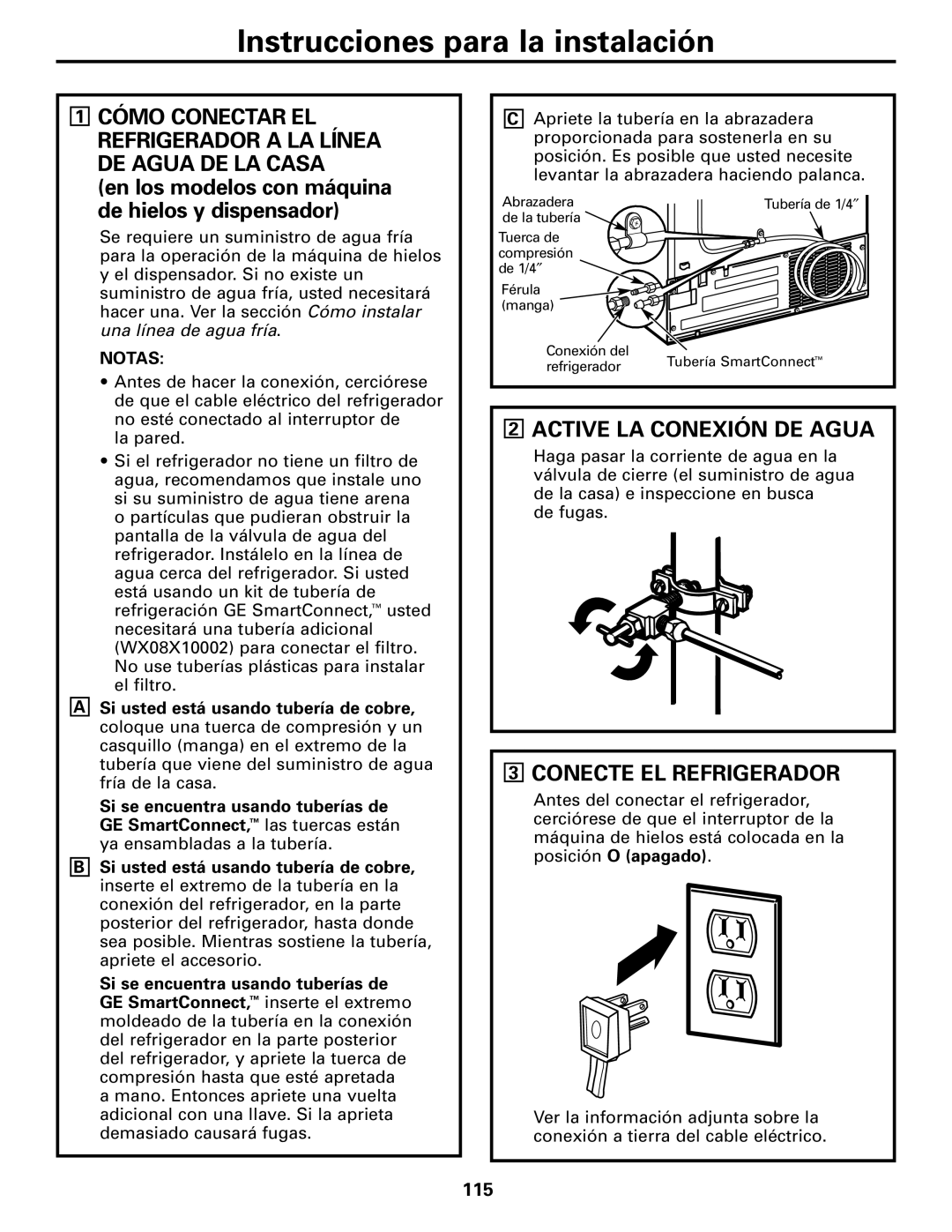 GE 200D8074P017 installation instructions Active LA Conexión DE Agua, Conecte EL Refrigerador 