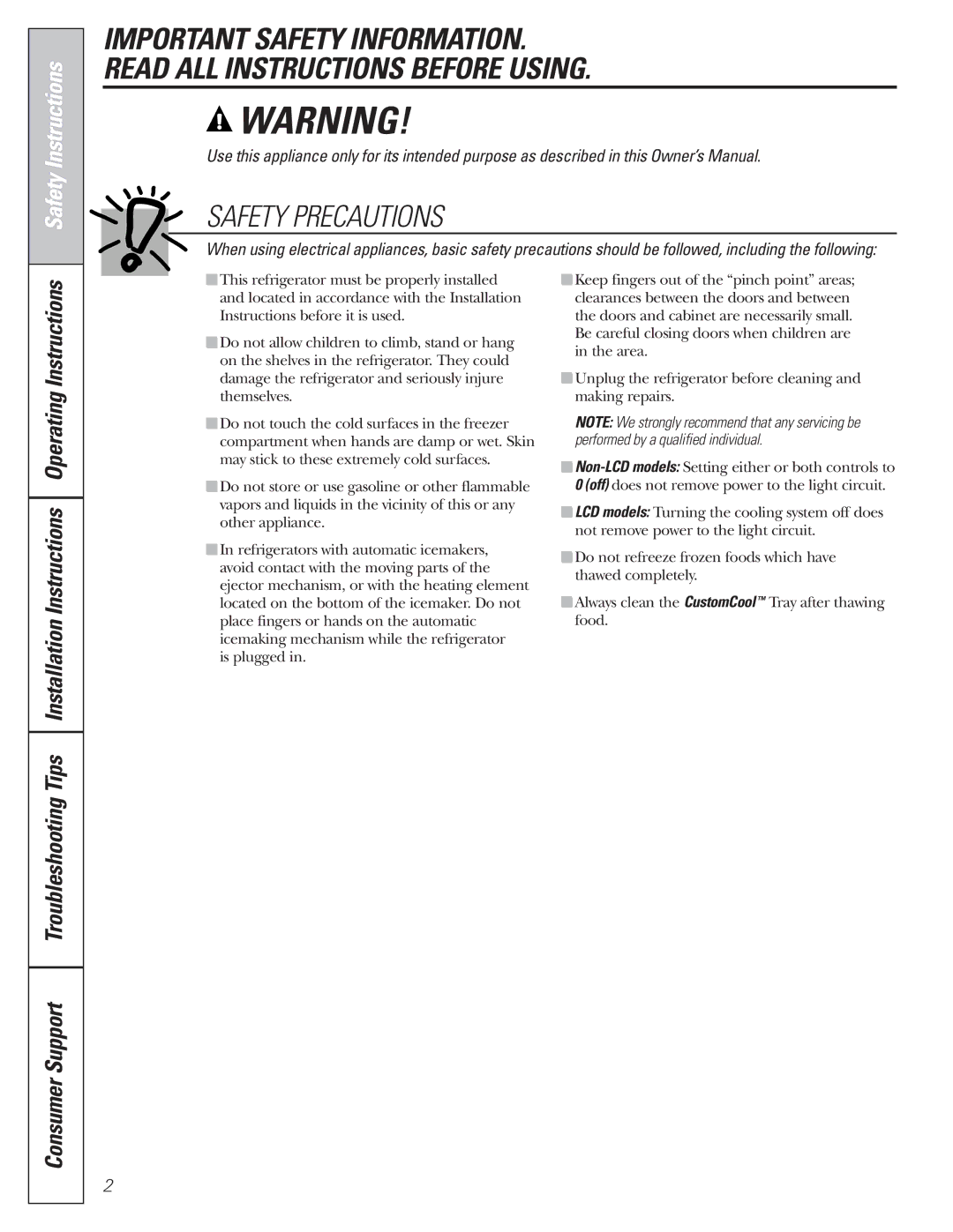 GE 200D8074P017 installation instructions Safety Precautions 