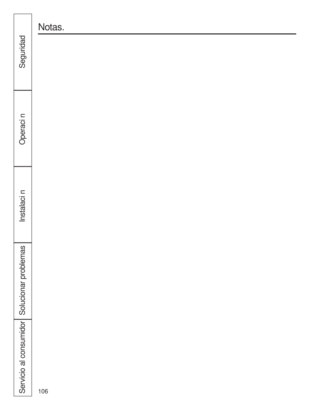 GE 200D8074P039 operating instructions Notas 