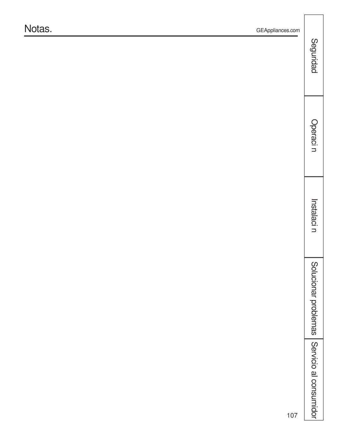 GE 200D8074P039 operating instructions 107 