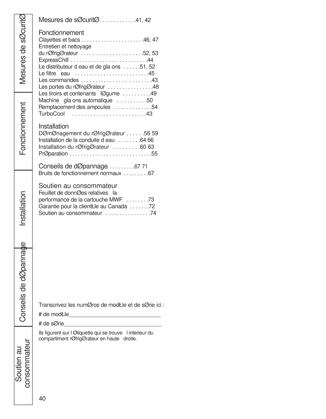 GE 200D8074P044 installation instructions Fonctionnement 