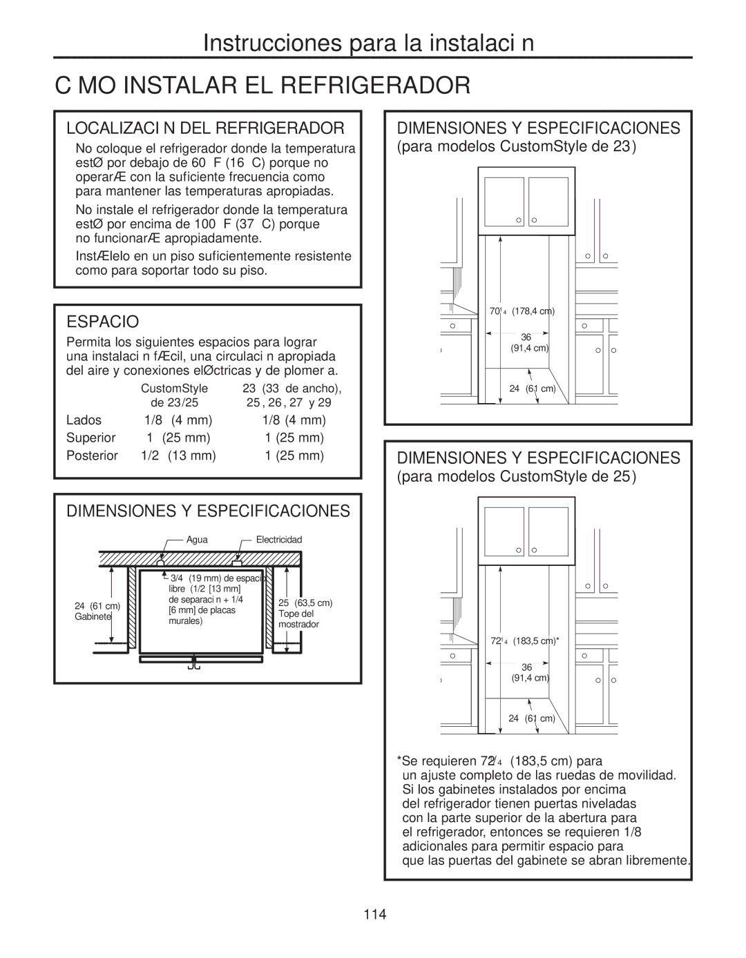 GE 200D8074P050 Cómo Instalar EL Refrigerador, Localización DEL Refrigerador, Espacio, Dimensiones Y Especificaciones 