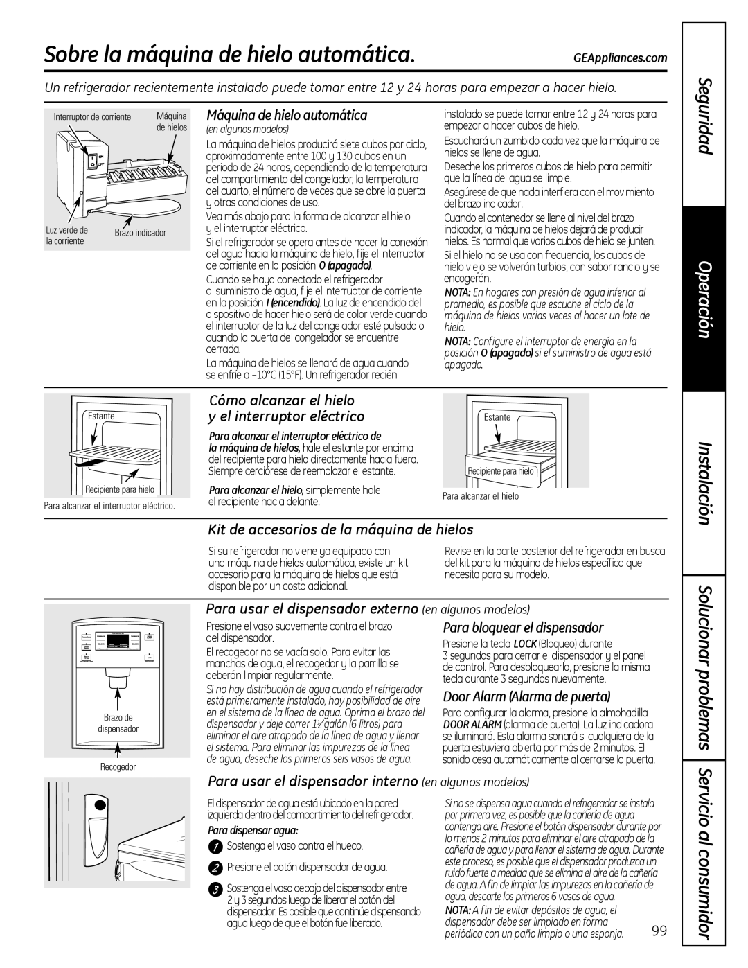 GE 200D9366P019 installation instructions Sobre la máquina de hielo automática 