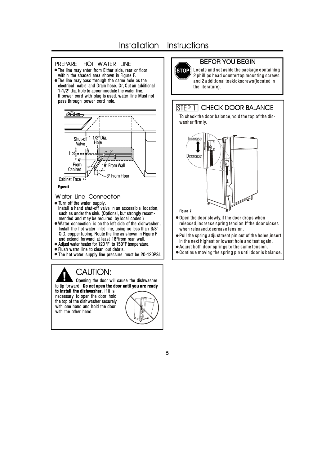 GE 206C1559P148 Installation Instructions, Prepare Hot W Ater Line, Befor You Begin, W ater Line Connection 