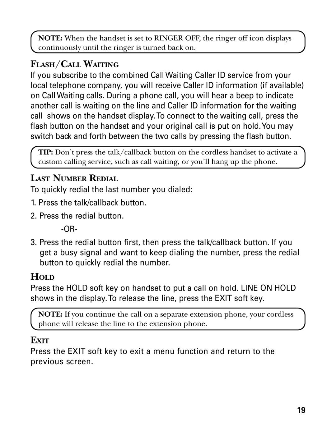 GE 21006 manual FLASH/CALL Waiting 