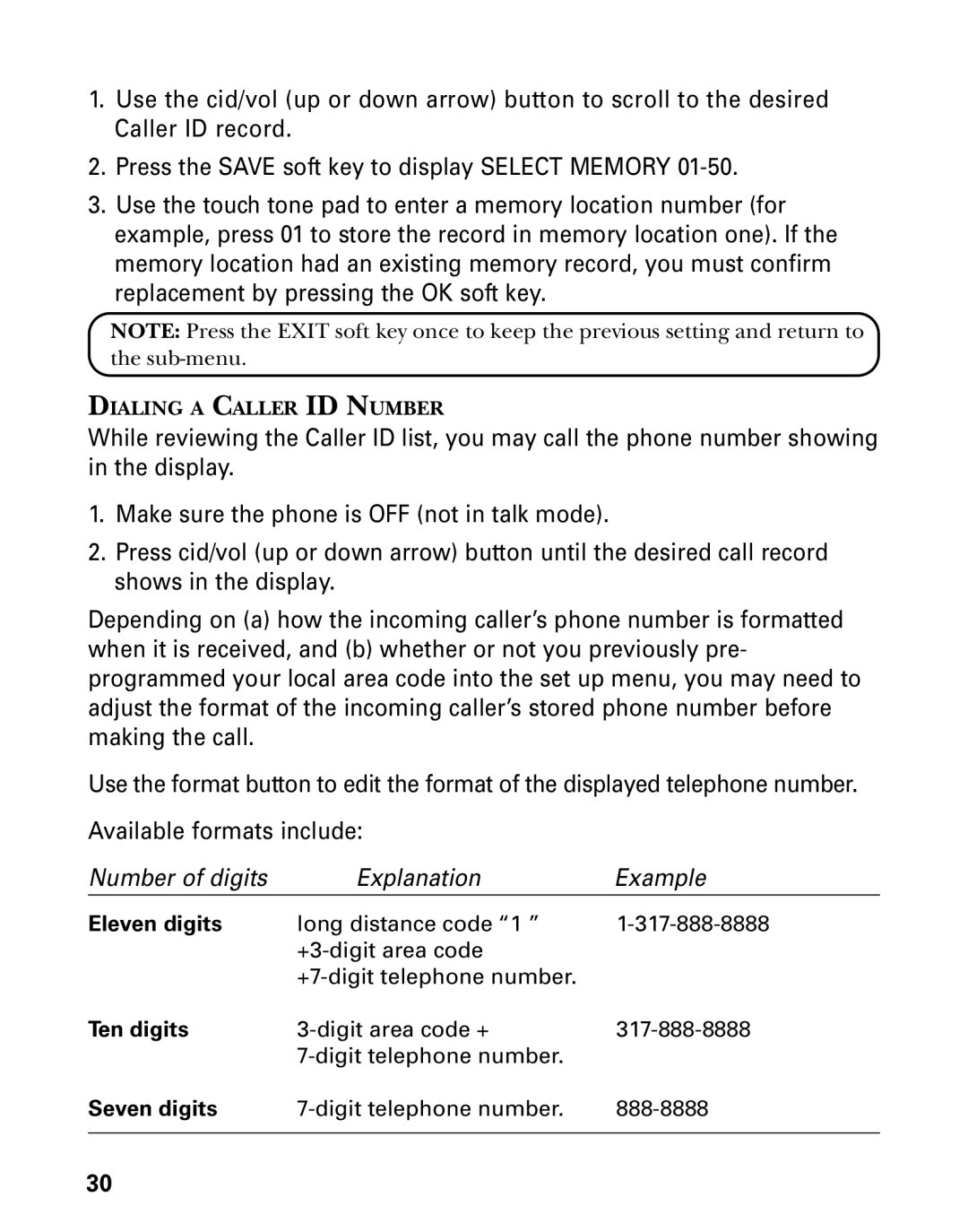 GE 21006 manual Number of digits Explanation Example 