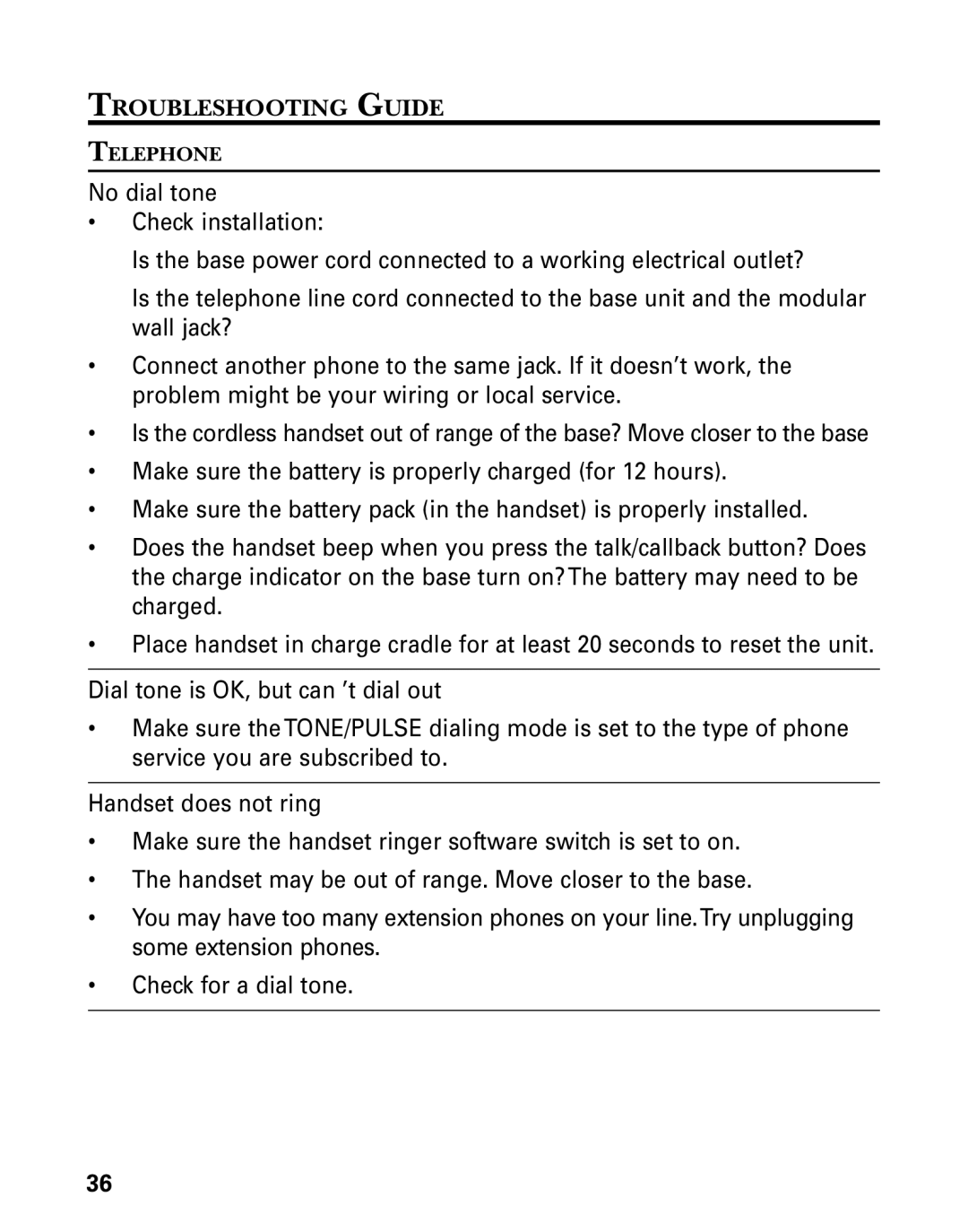 GE 21006 manual Troubleshooting Guide 