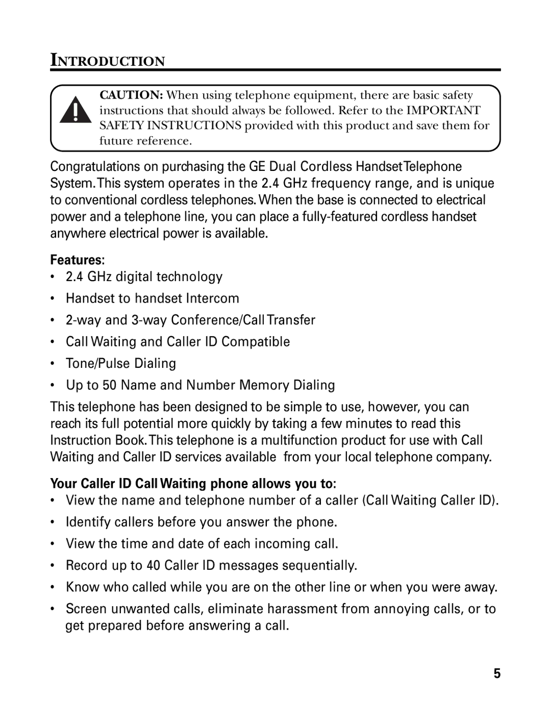 GE 21006 manual Introduction, Features 