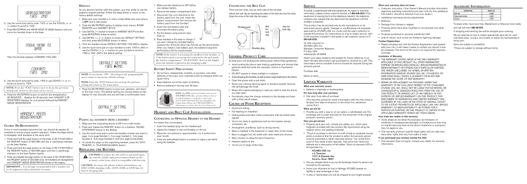 GE 21009 Replacing the Battery, Headset and Belt Clip Installation, General Product Care, Causes of Poor Reception 