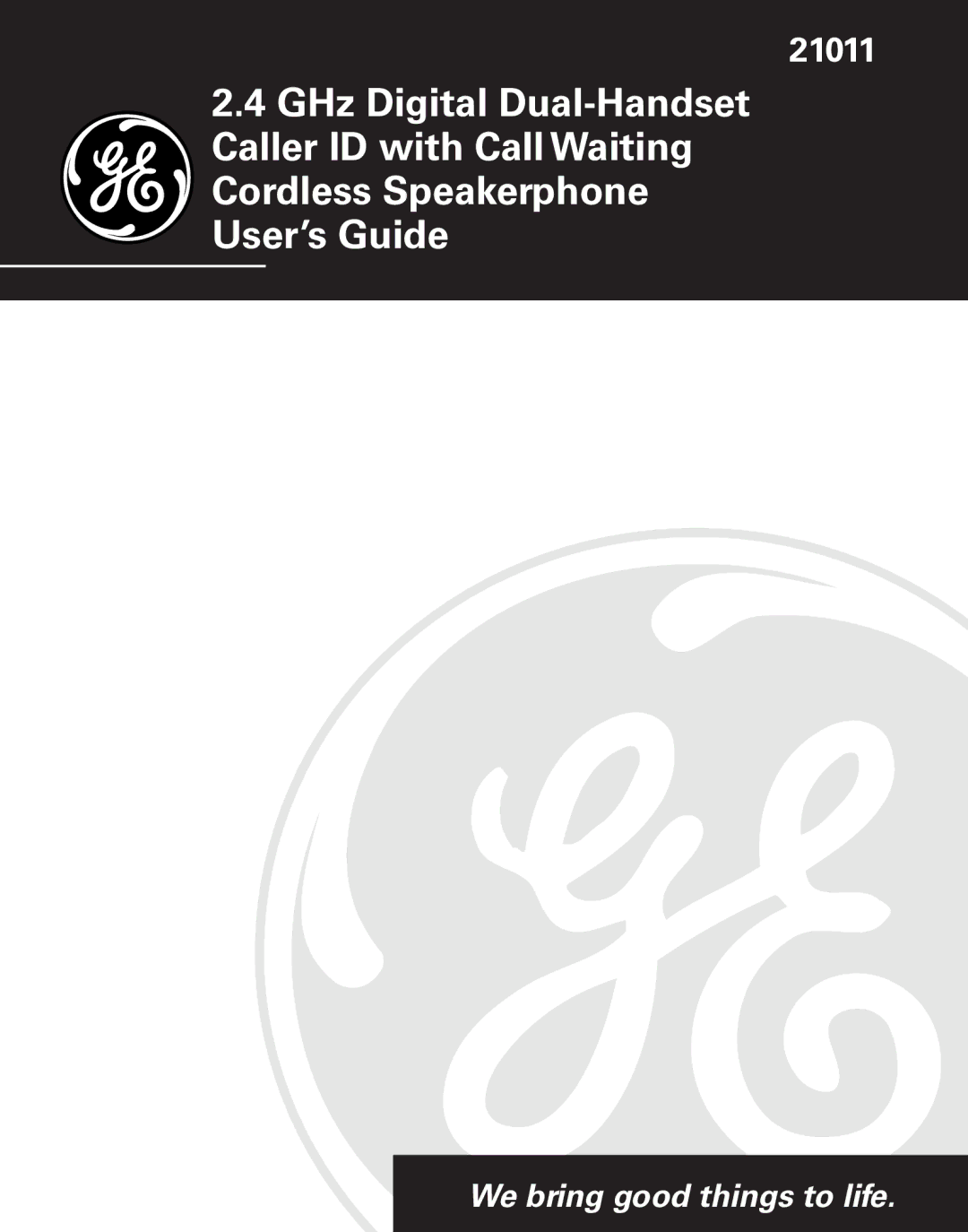 GE 21011 manual 