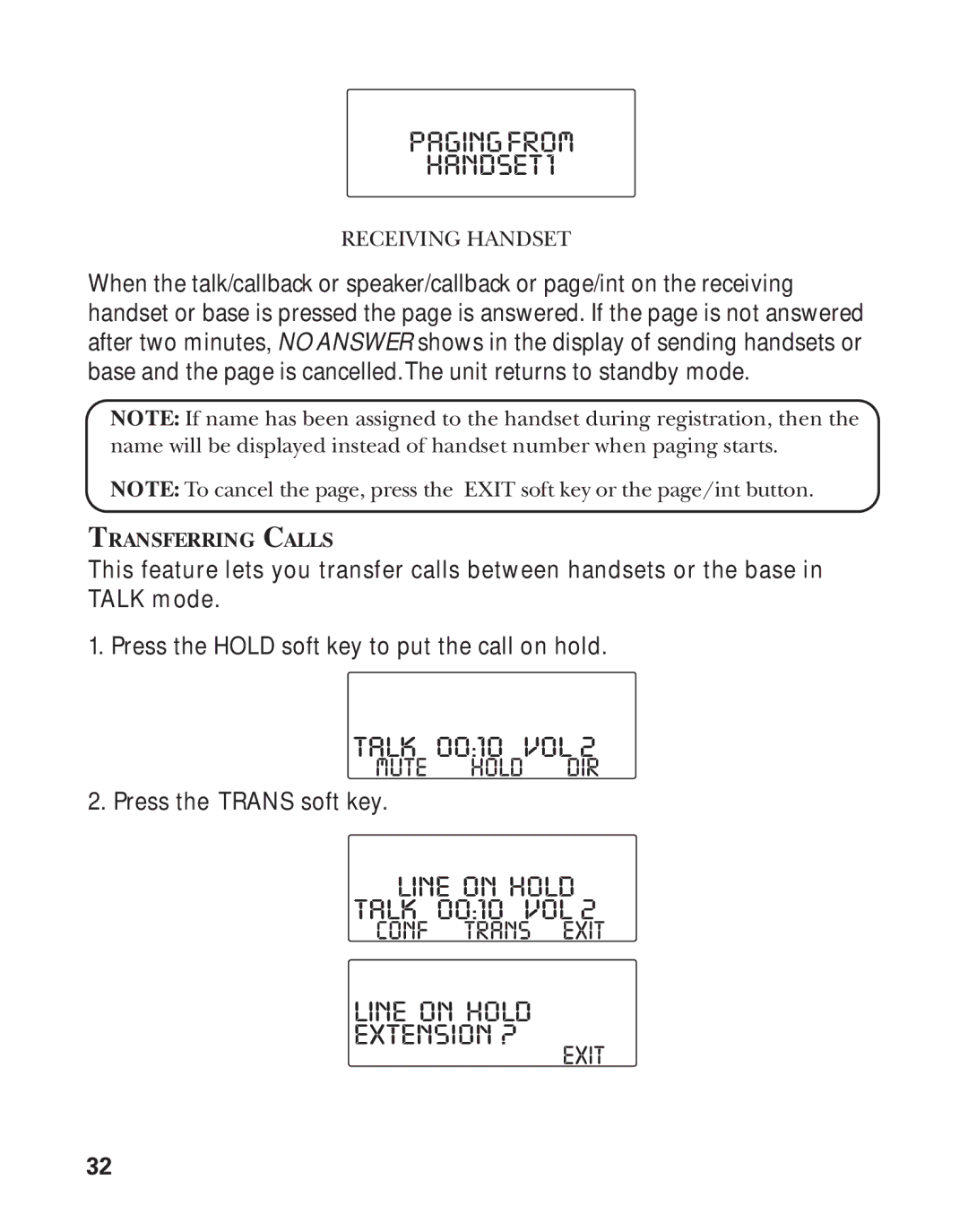 GE 21011 manual Pagingfrom HANDSET1, Line on Hold Extension ? 