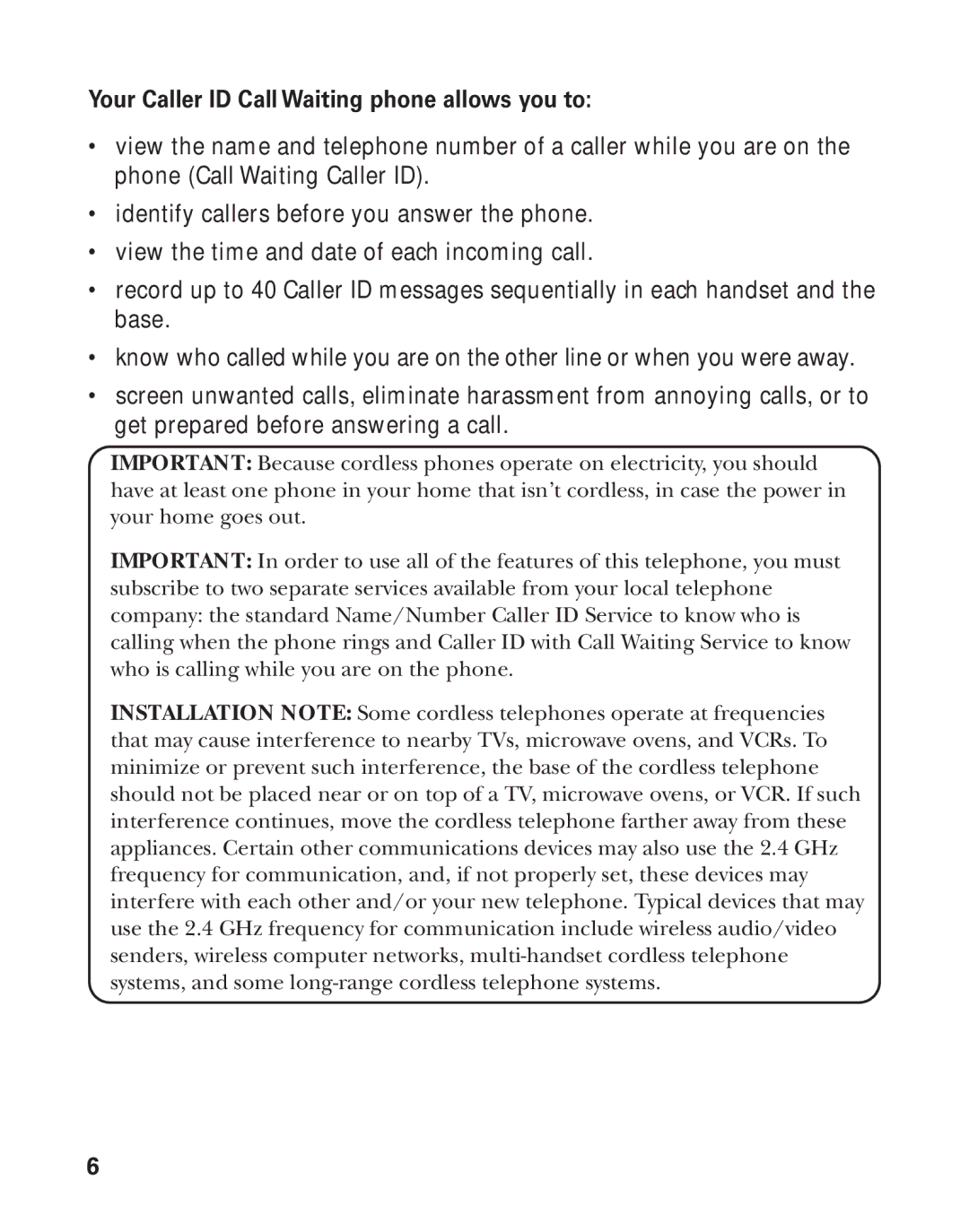 GE 21011 manual Your Caller ID Call Waiting phone allows you to 