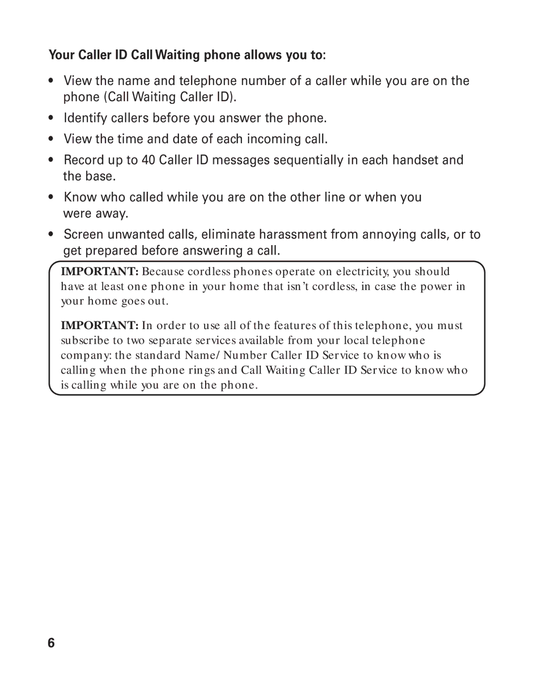 GE 21015 manual Your Caller ID Call Waiting phone allows you to 