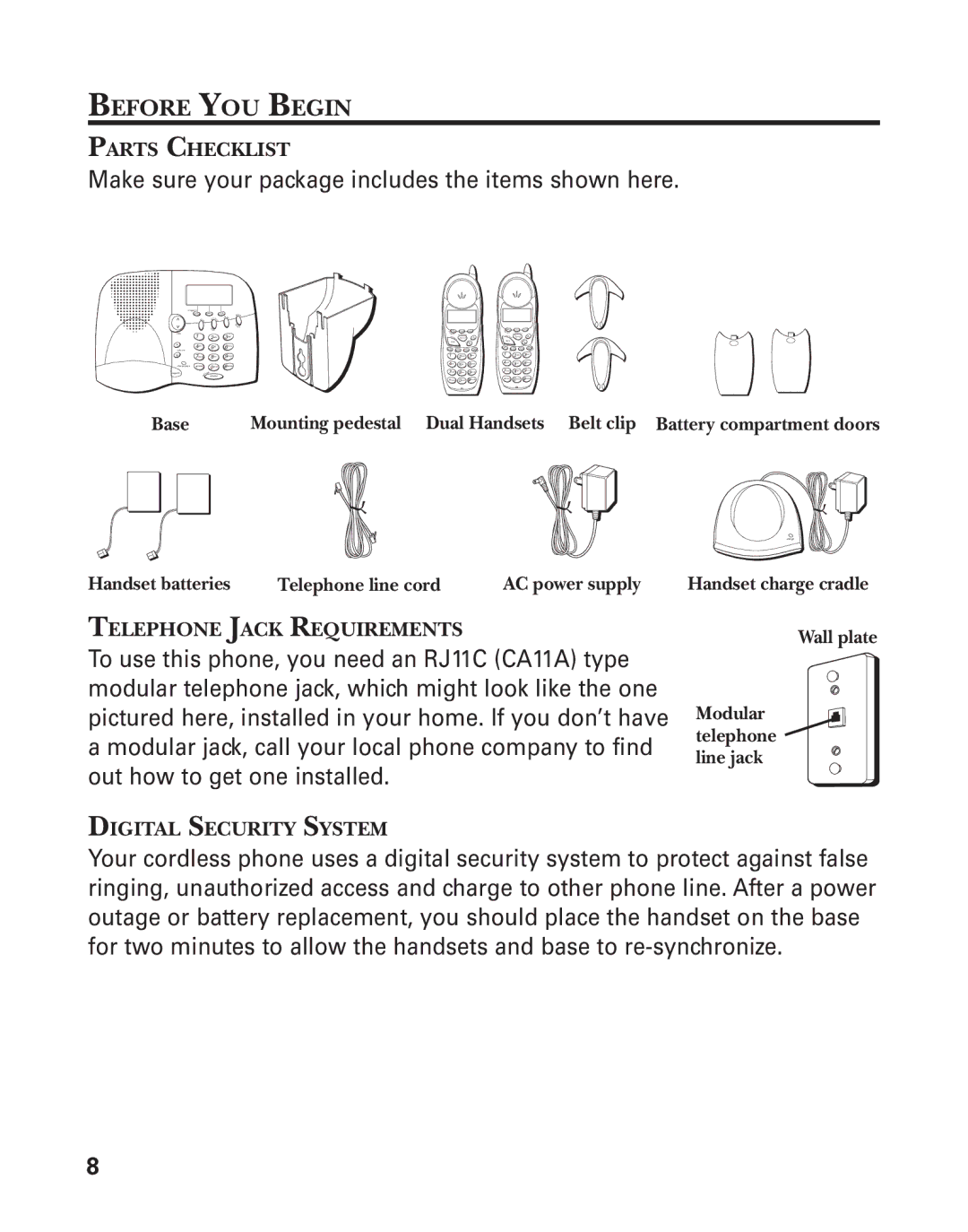 GE 21015 manual Before YOU Begin, Make sure your package includes the items shown here 