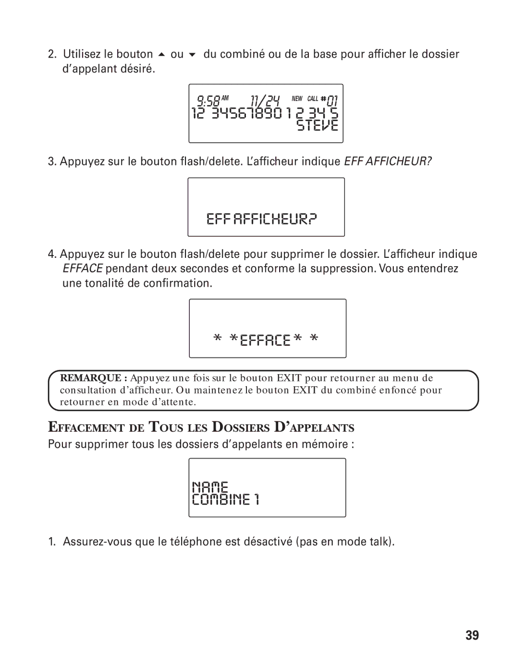 GE 21015 manual Effafficheur? 