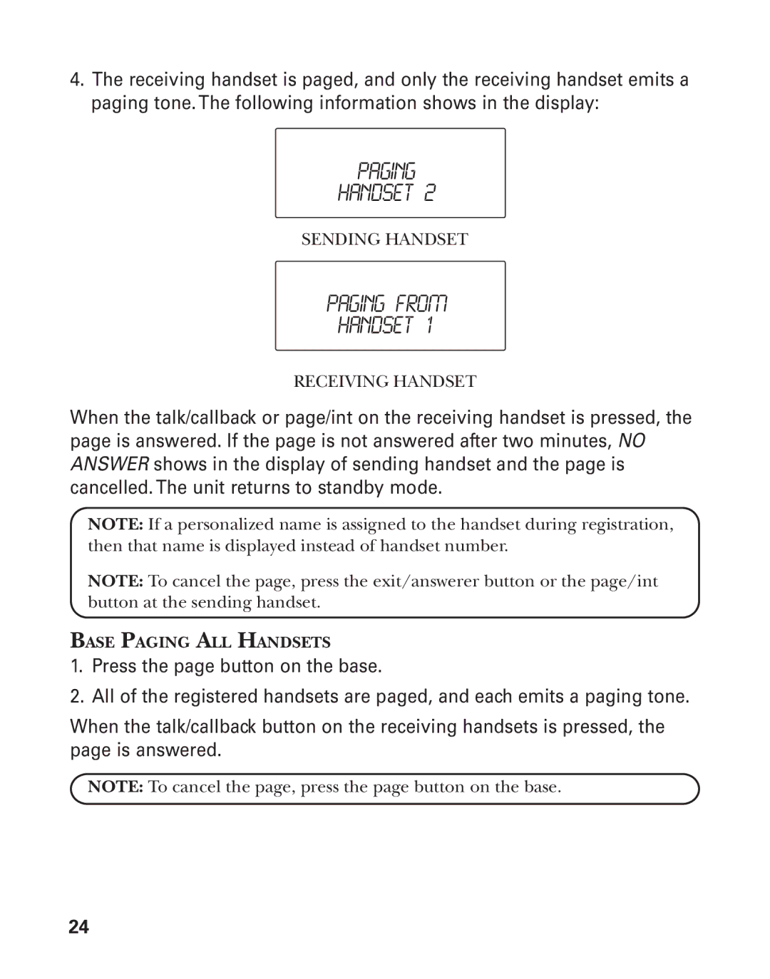 GE 21025/26 manual Paging Handset, Paging from Handset 