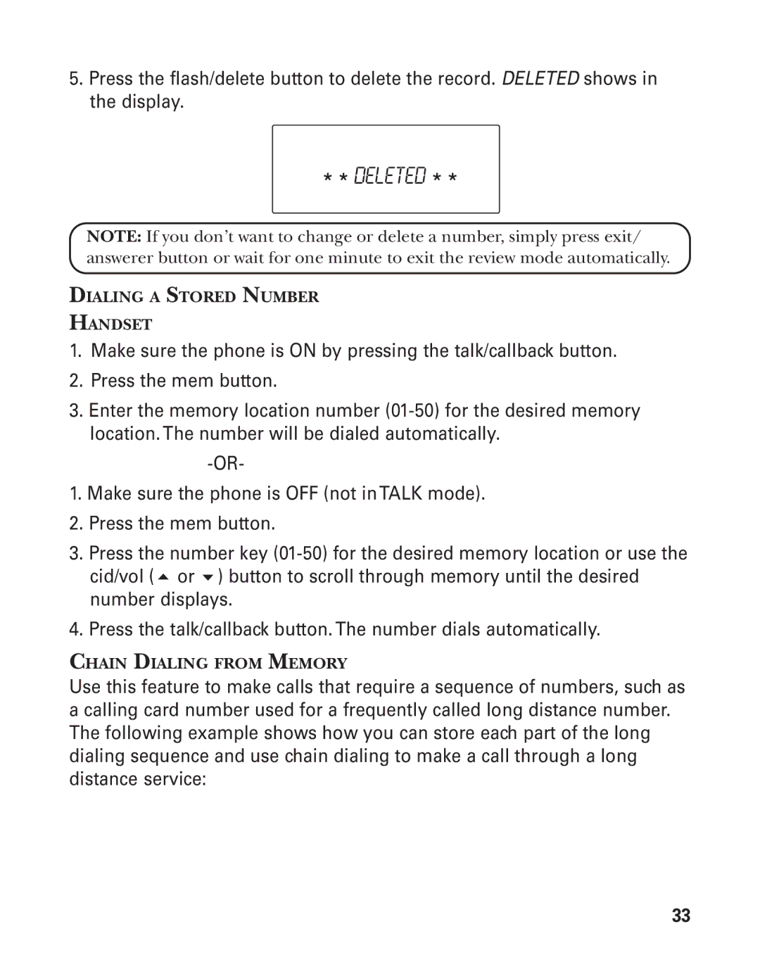 GE 21025/26 manual Deleted 