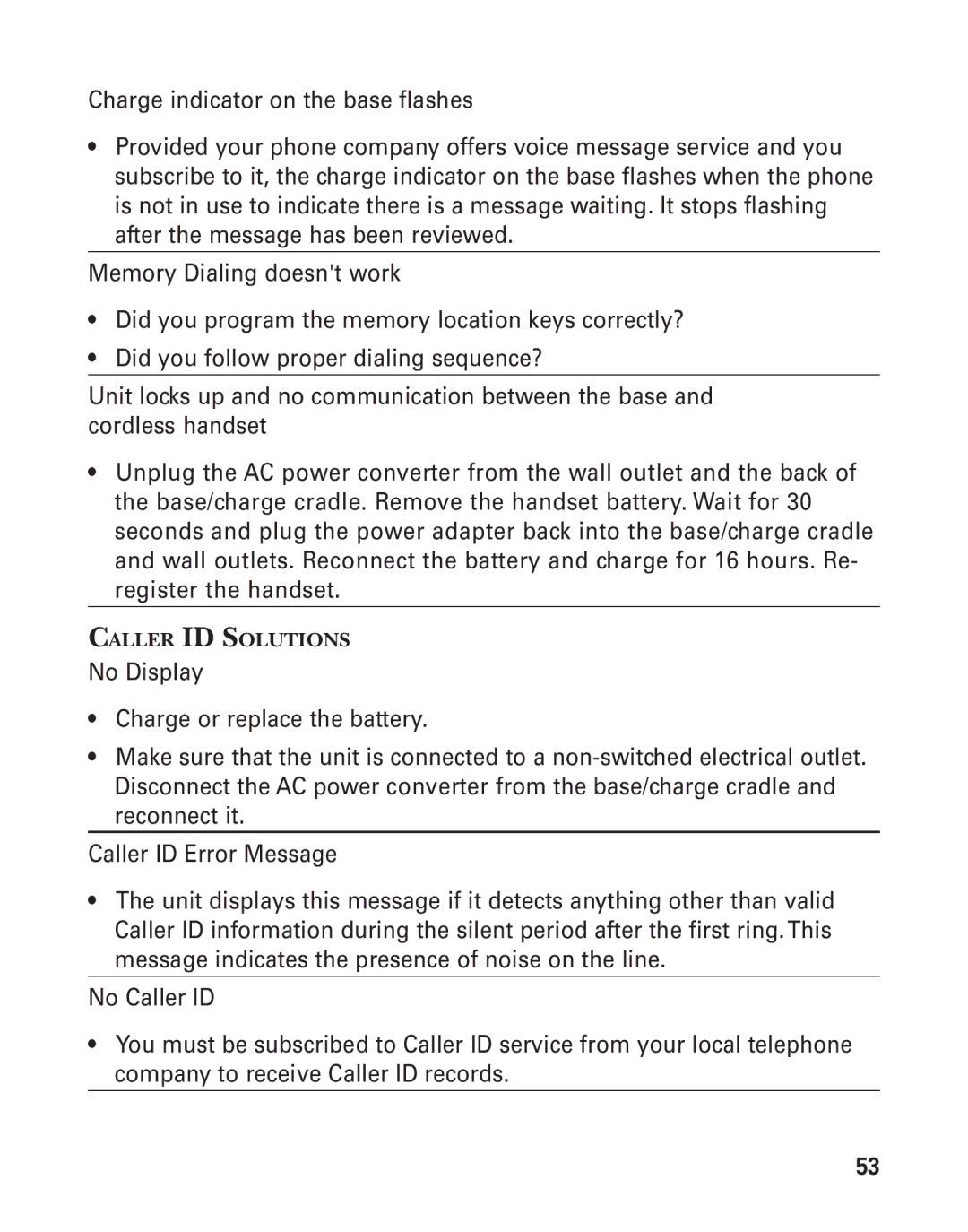 GE 21025/26 manual Caller ID Solutions 