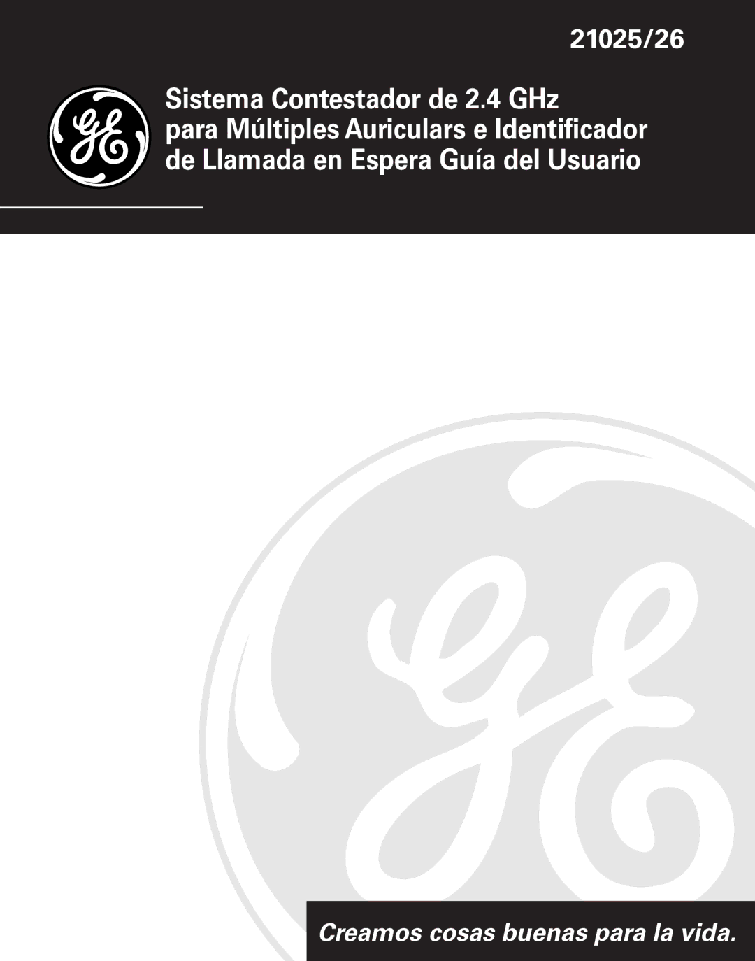 GE 21025/26 manual Sistema Contestador de 2.4 GHz 