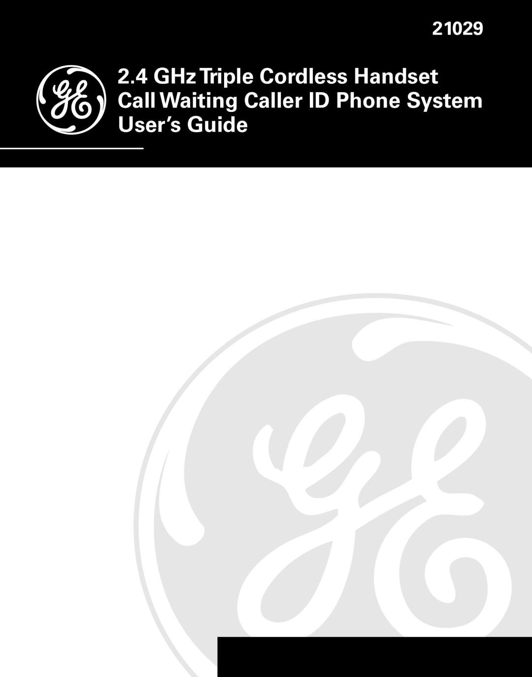 GE 21029 manual 