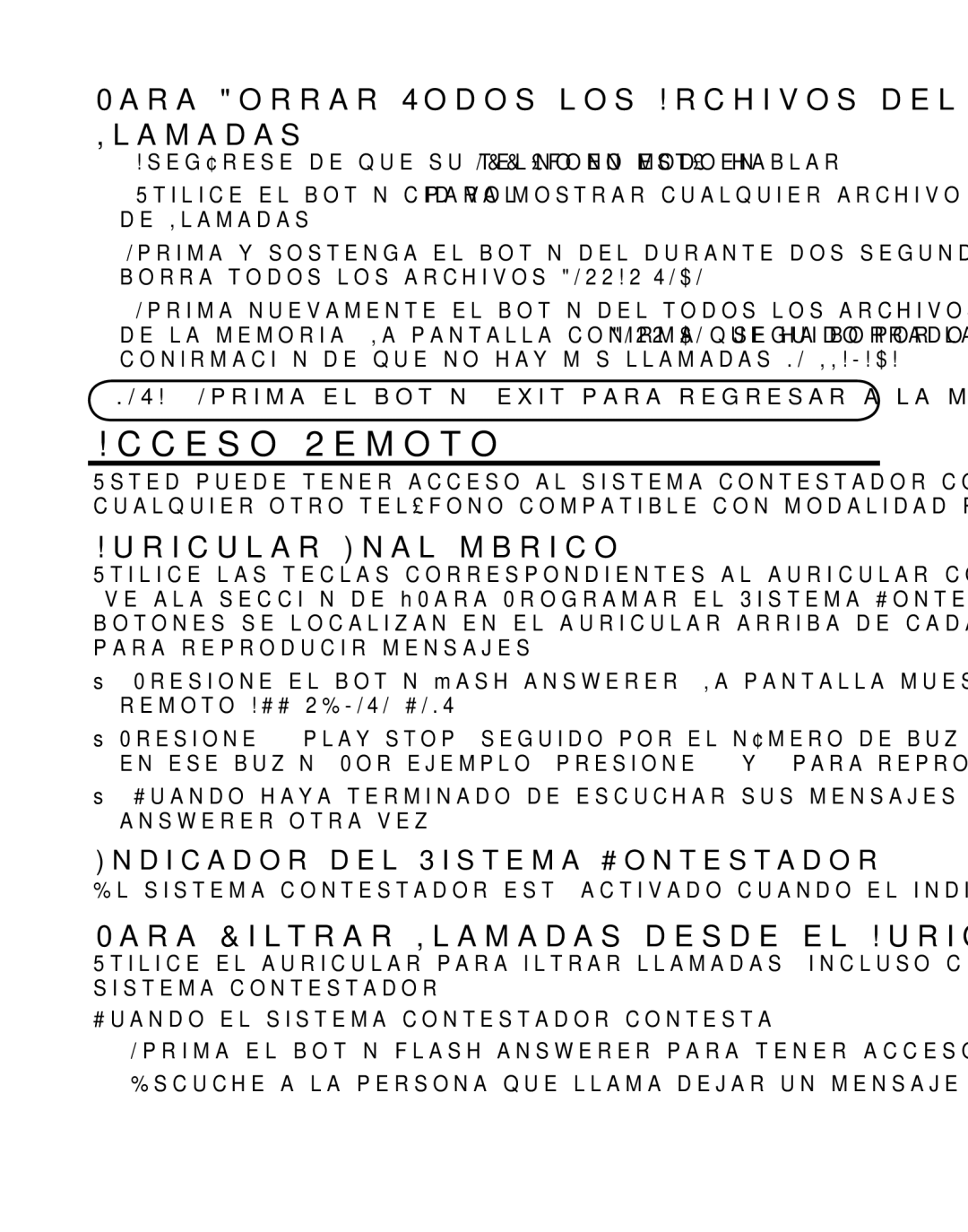 GE 21029 Acceso Remoto, Auricular Inalámbrico, Para Filtrar Llamadas desde el Auricular, Indicador del Sistema Contestador 