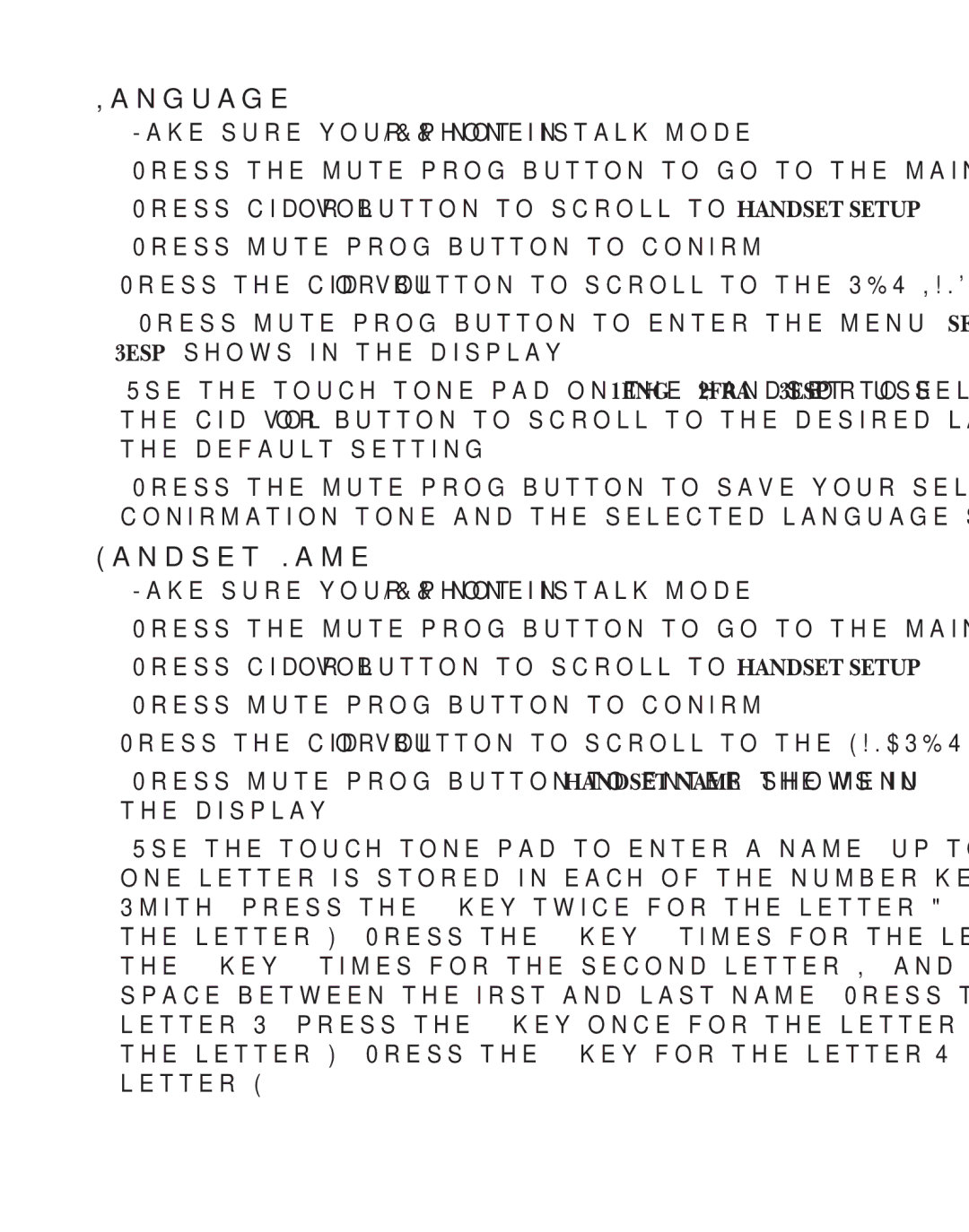 GE 21029 manual Language, Handset Name 