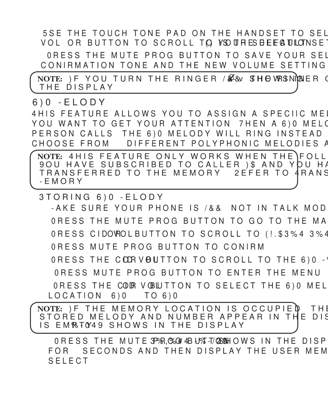 GE 21029 manual Storing VIP Melody 