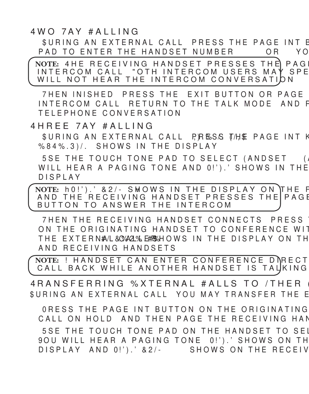 GE 21029 manual Two-Way Calling, Three-Way Calling, Transferring External Calls to Other Handsets 