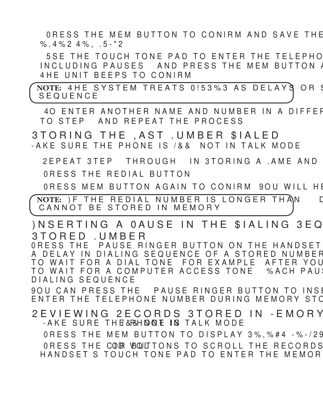 GE 21029 manual Storing the Last Number Dialed, Reviewing Records Stored in Memory 