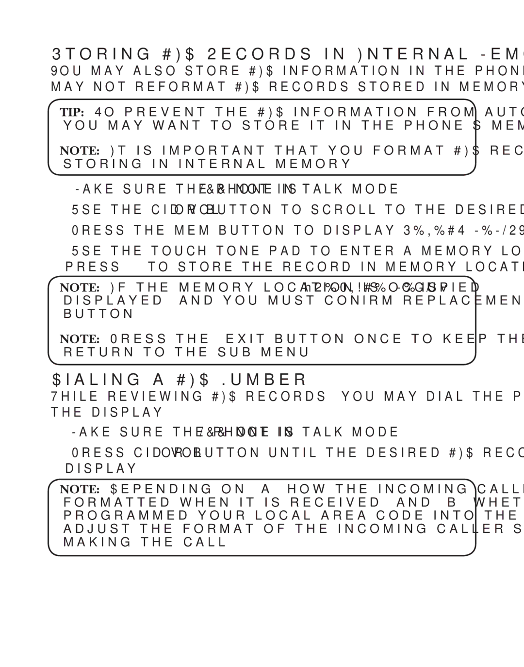 GE 21029 manual Storing CID Records in Internal Memory, Dialing a CID Number 