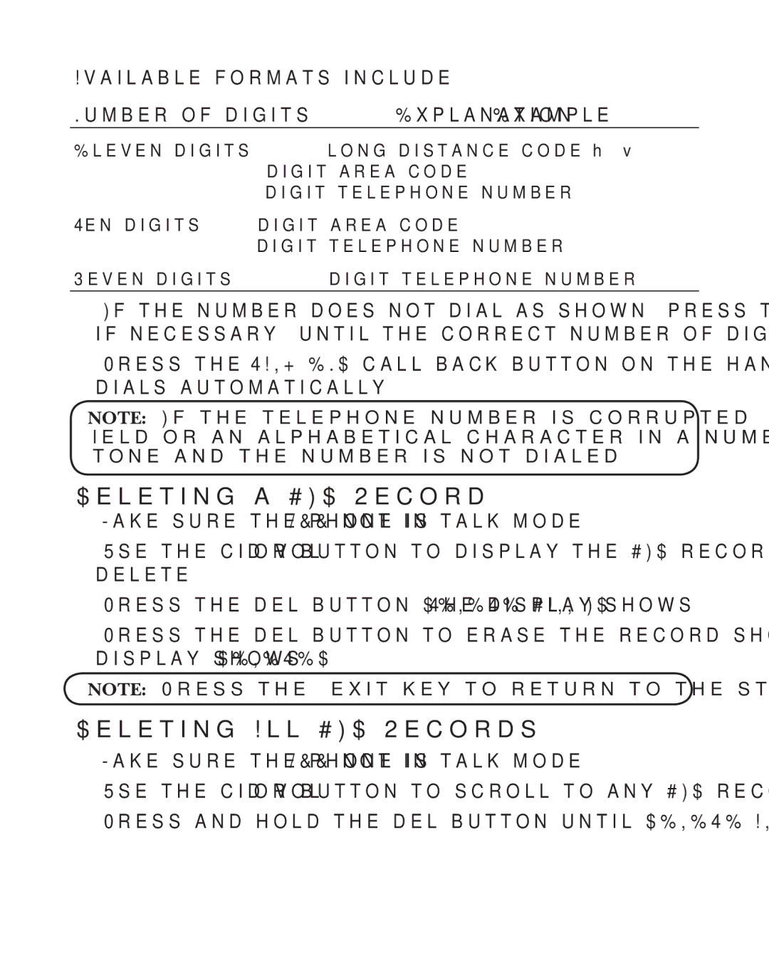 GE 21029 manual Deleting a CID Record, Deleting All CID Records 