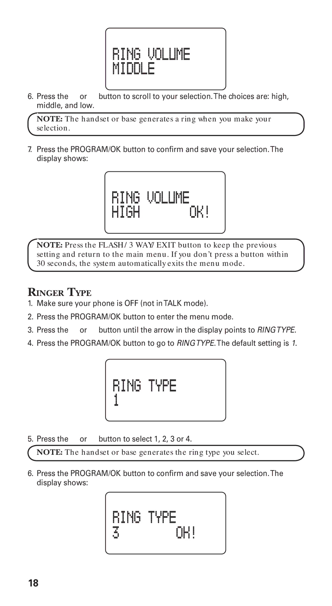 GE 21115 manual Ringer Type 