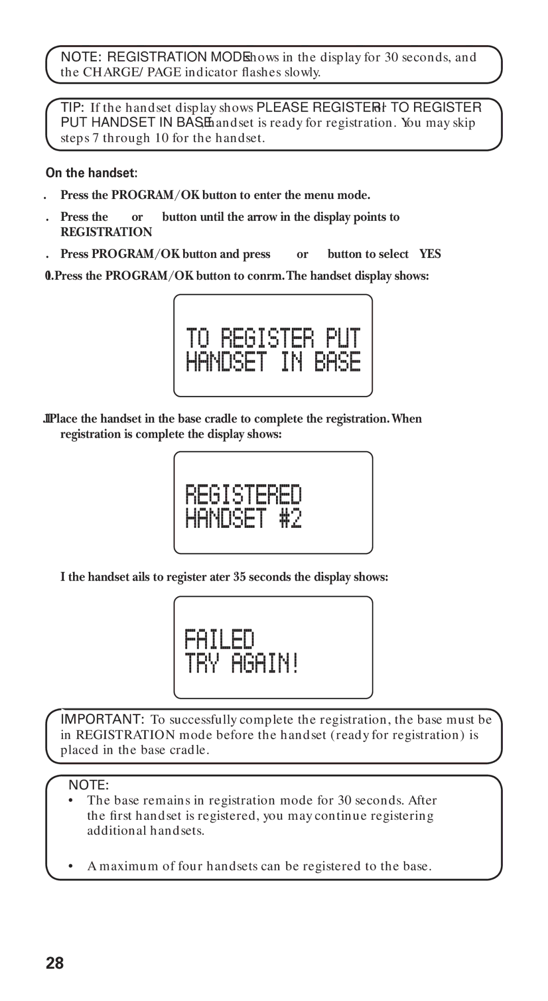 GE 21115 manual On the handset 