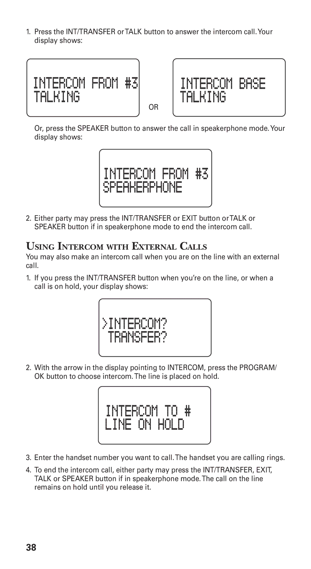 GE 21115 manual Using Intercom with External Calls 