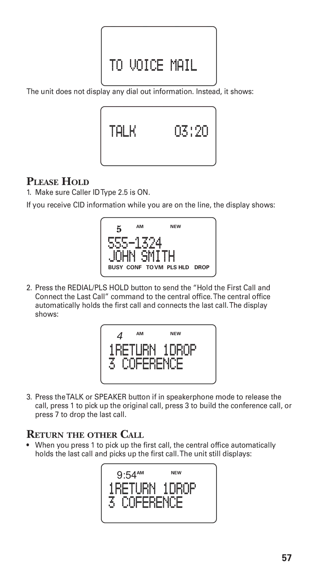 GE 21115 manual Please Hold, Return the other Call 