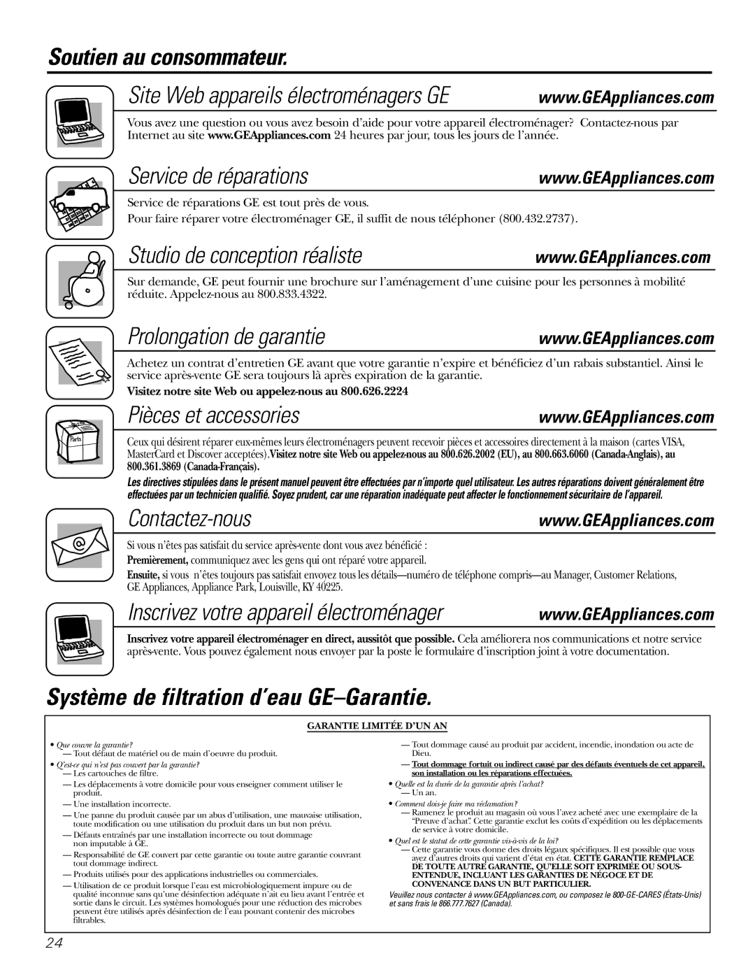 GE 215C1044P010-3 Soutien au consommateur, Service de réparations, Studio de conception réaliste, Prolongation de garantie 