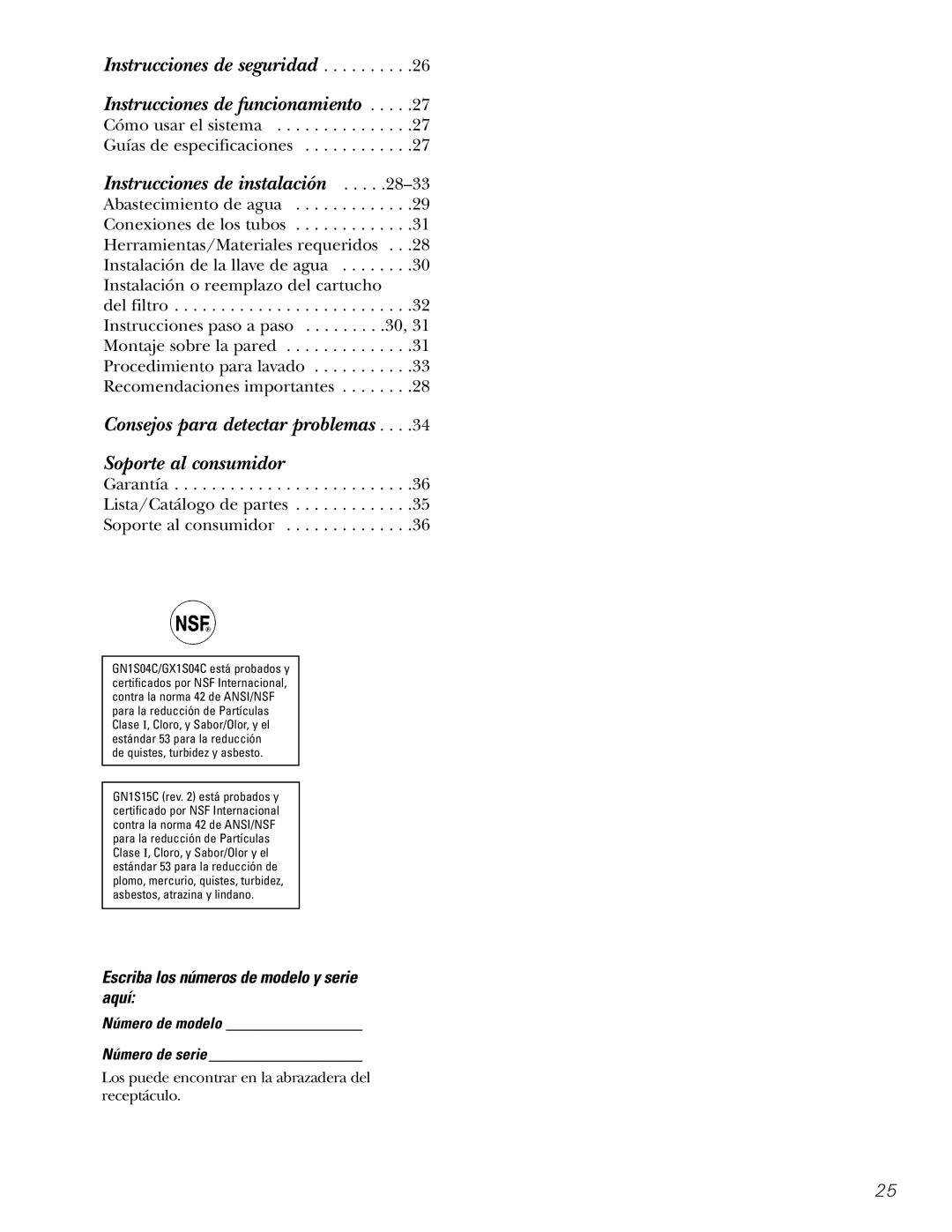 GE 215C1044P010-3 owner manual Instrucciones de seguridad, Número de modelo 