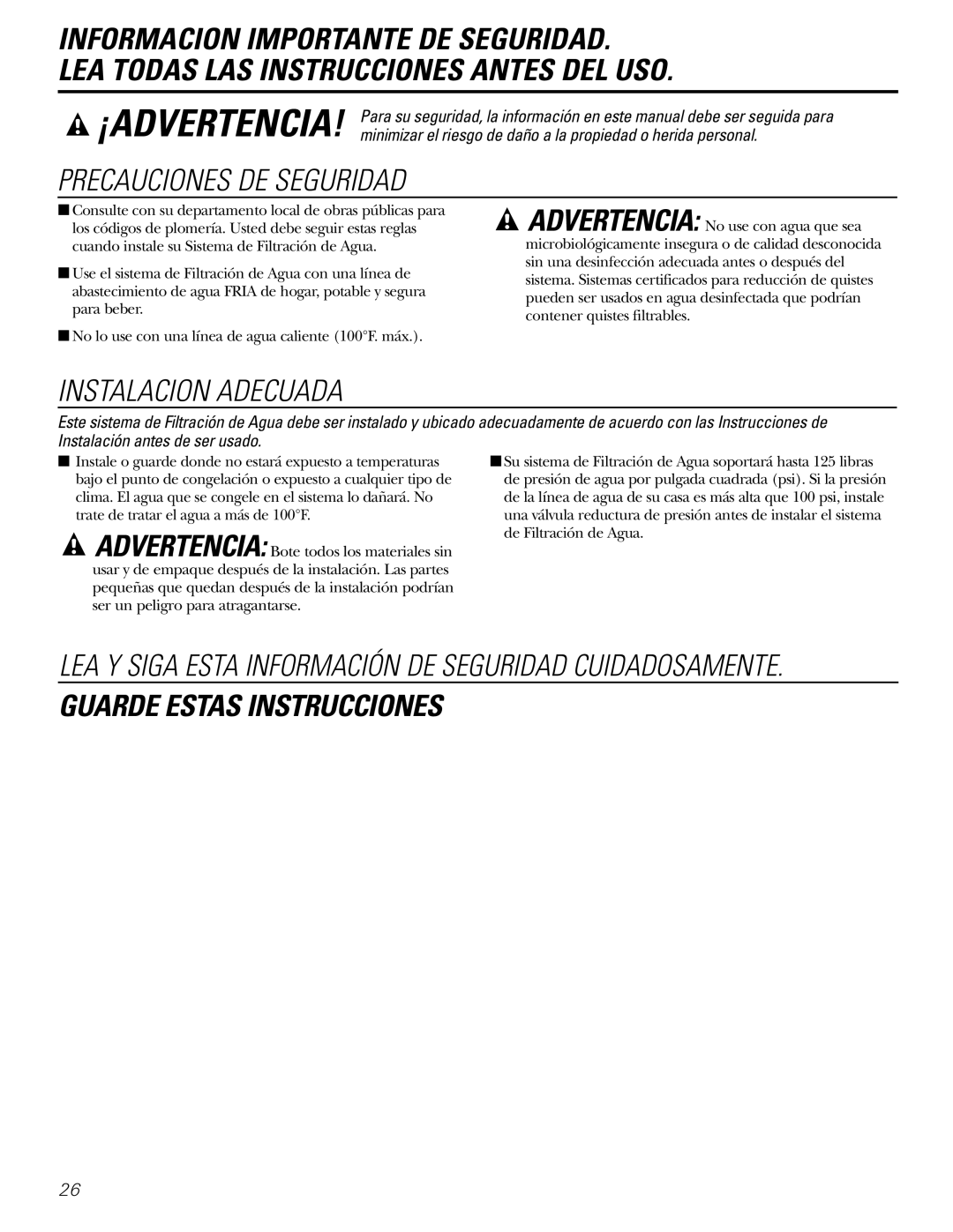 GE 215C1044P010-3 owner manual Guarde Estas Instrucciones 