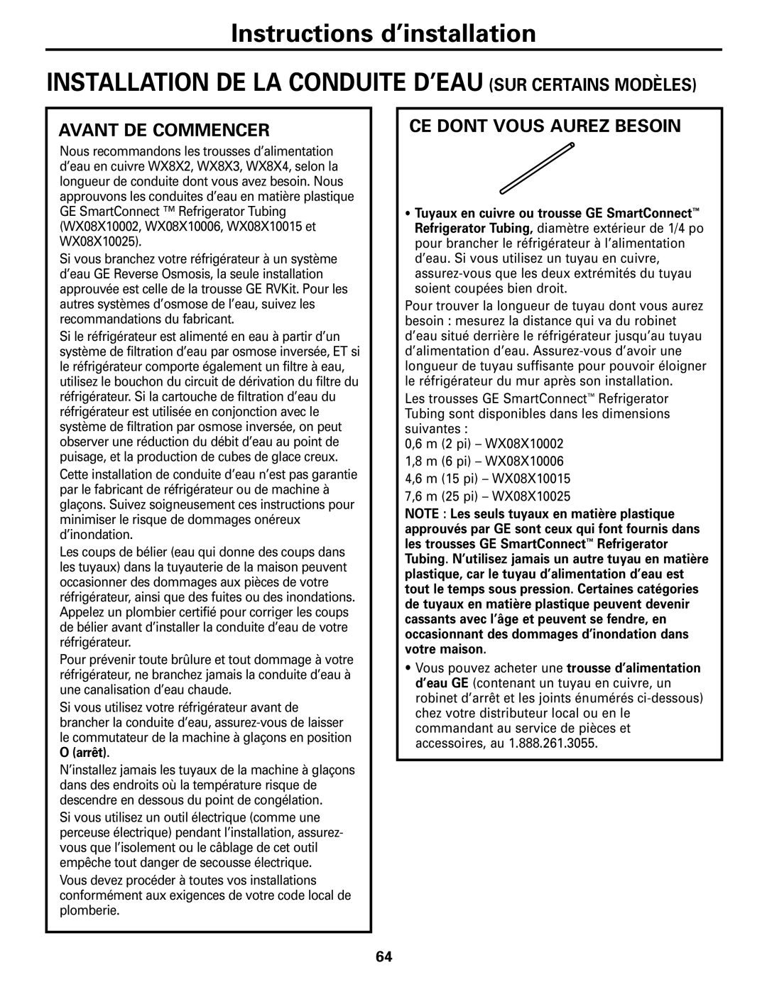 GE 22, 23, 25, 27 installation instructions Ce Dont Vous Aurez Besoin, Instructions d’installation, Avant De Commencer 