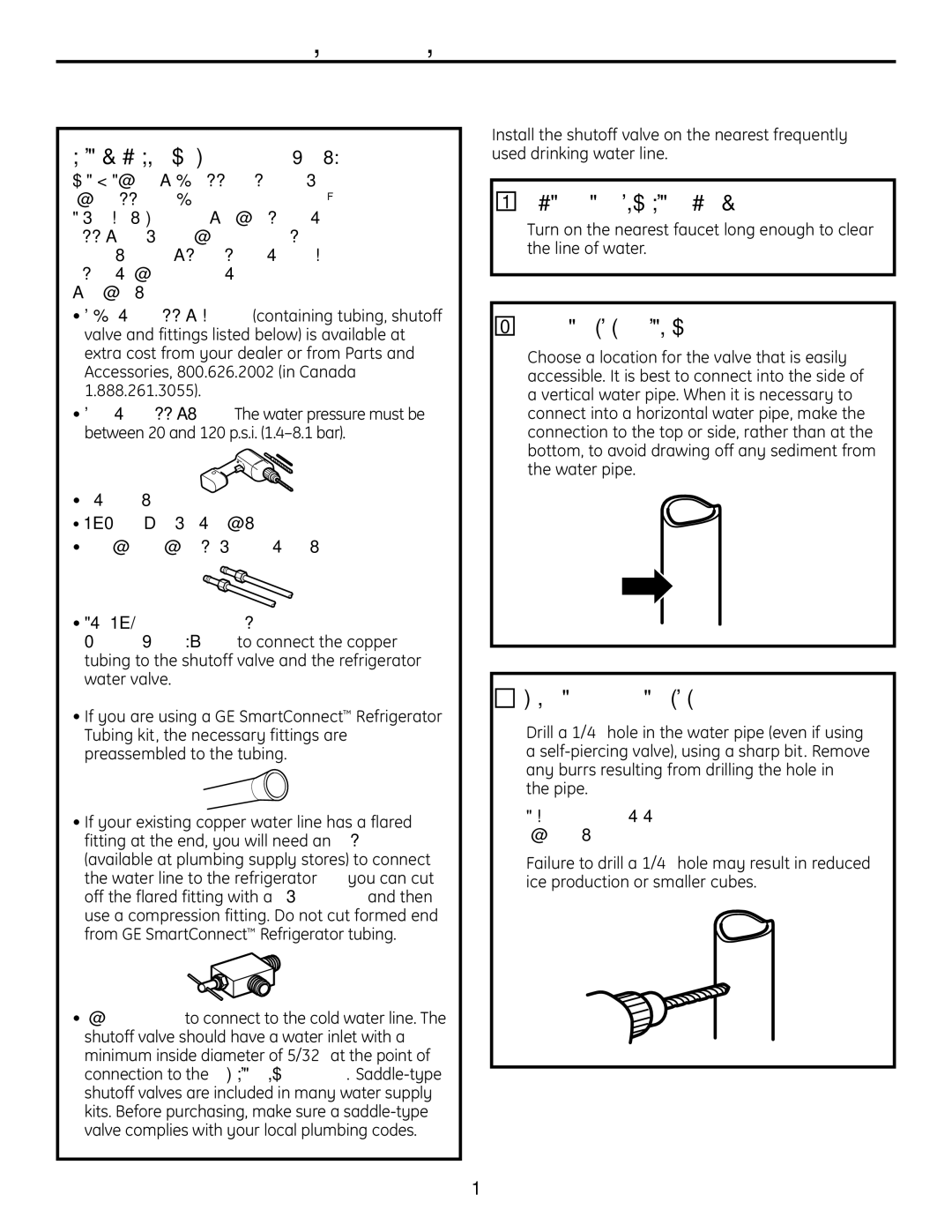 GE 225D1804P001 Shut OFF the Main Water Supply, Choose the Valve Location, Drill the Hole for the Valve 