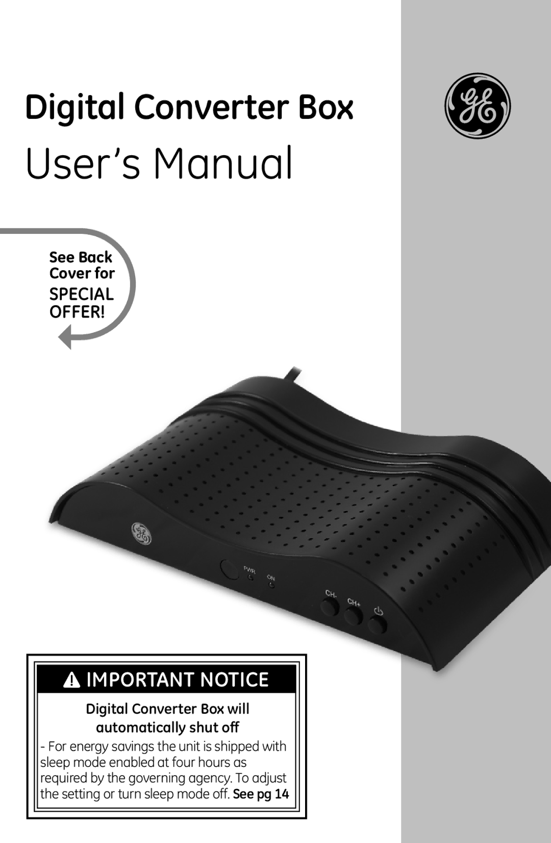 GE 22729 user manual User’s Manual, See Back Cover for 