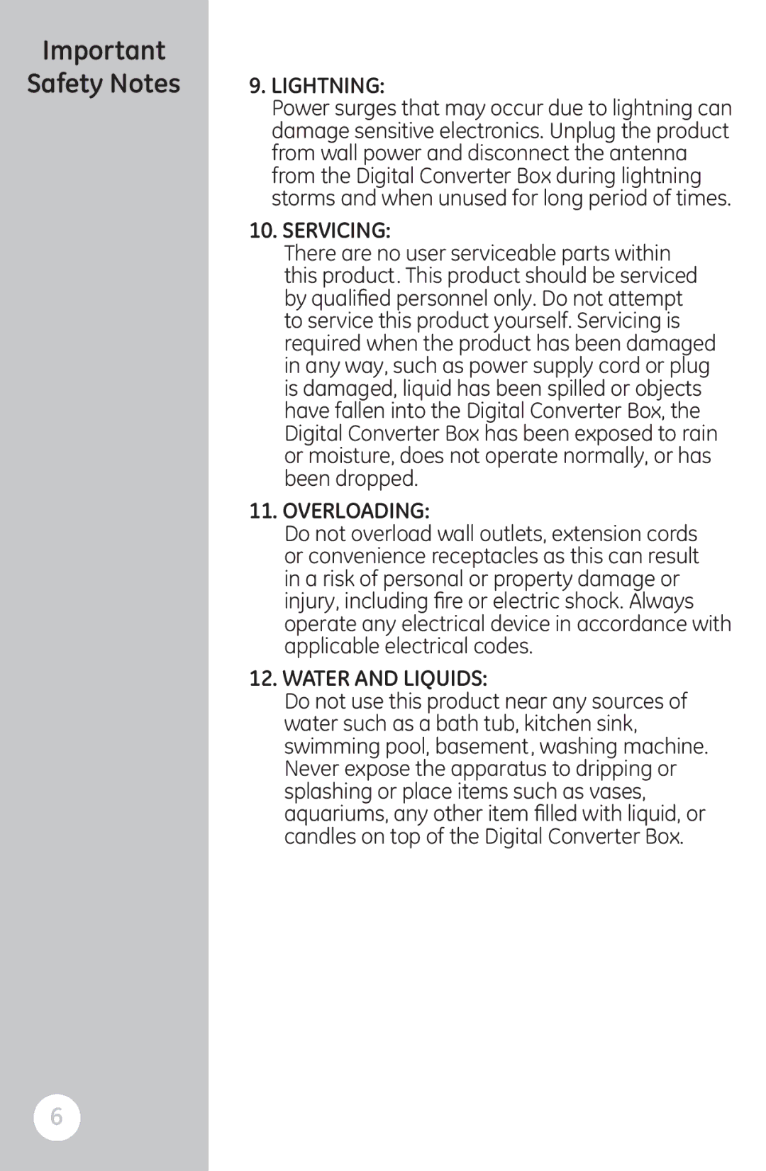 GE 22729 user manual Lightning 