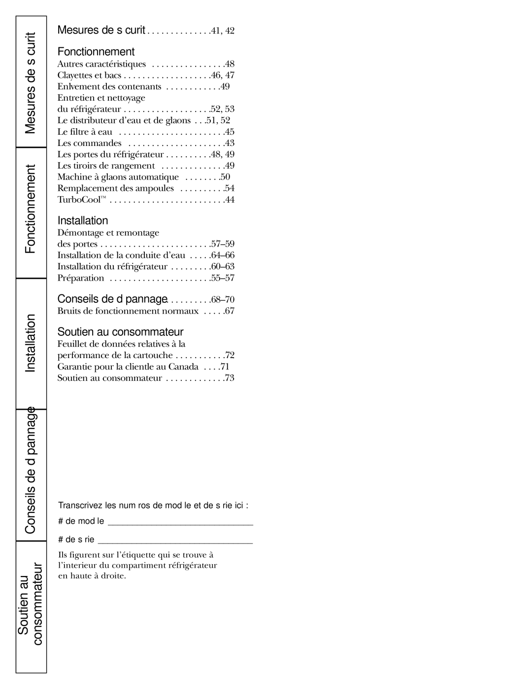 GE 23, 25 operating instructions Fonctionnement 