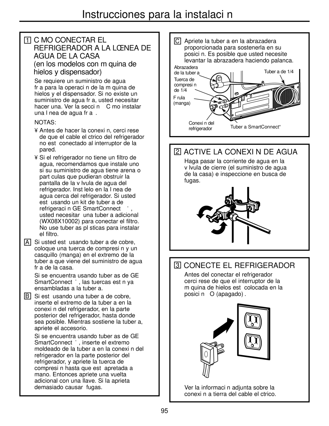 GE 23, 25 Active LA Conexión DE Agua, Conecte EL Refrigerador, Cómo Conectar EL Refrigerador a LA Línea DE Agua DE LA Casa 