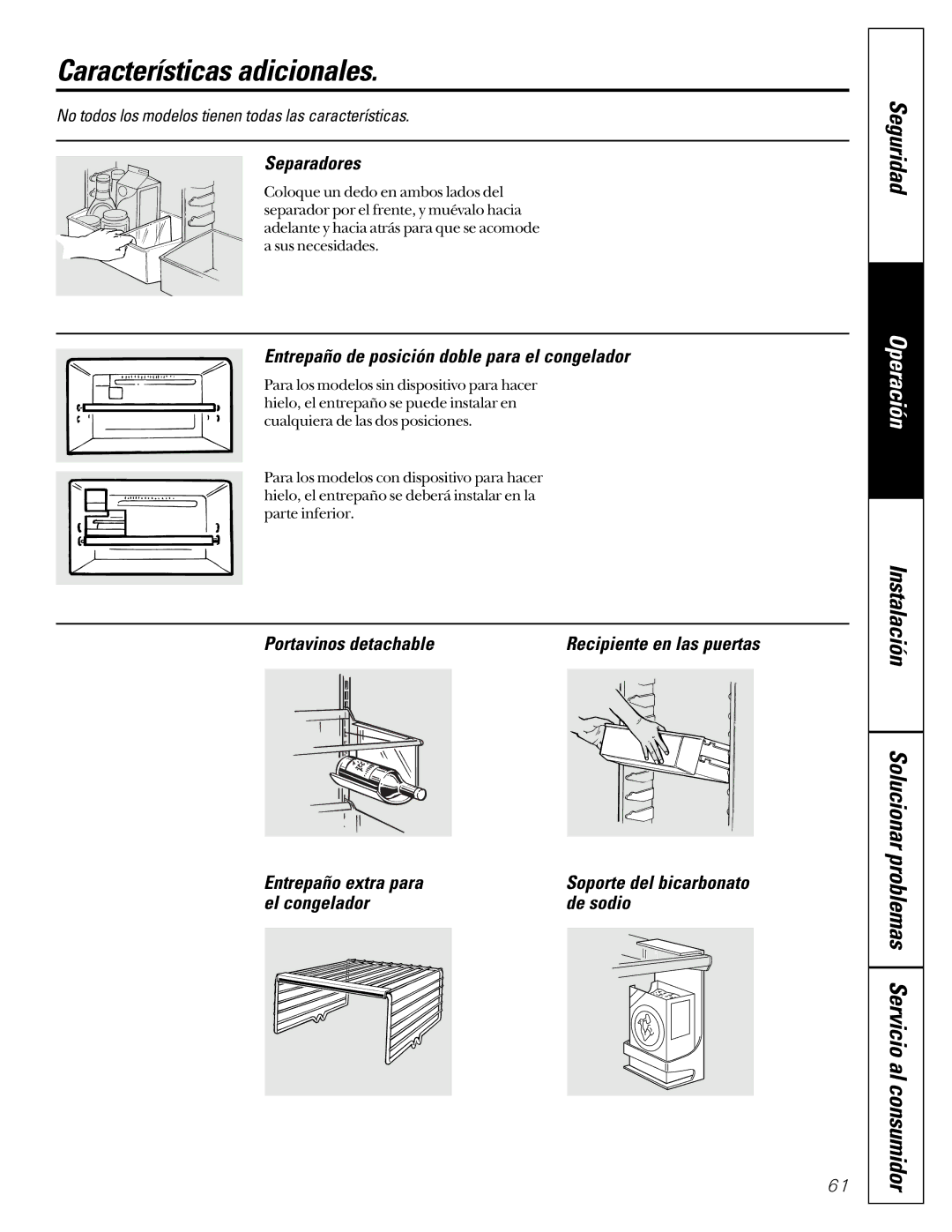 GE 24 owner manual Características adicionales 