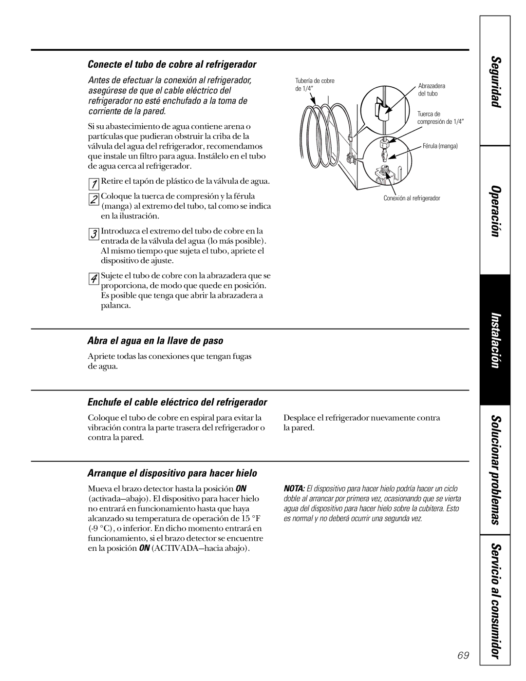 GE 24 owner manual Seguridad Operación, Solucionar 