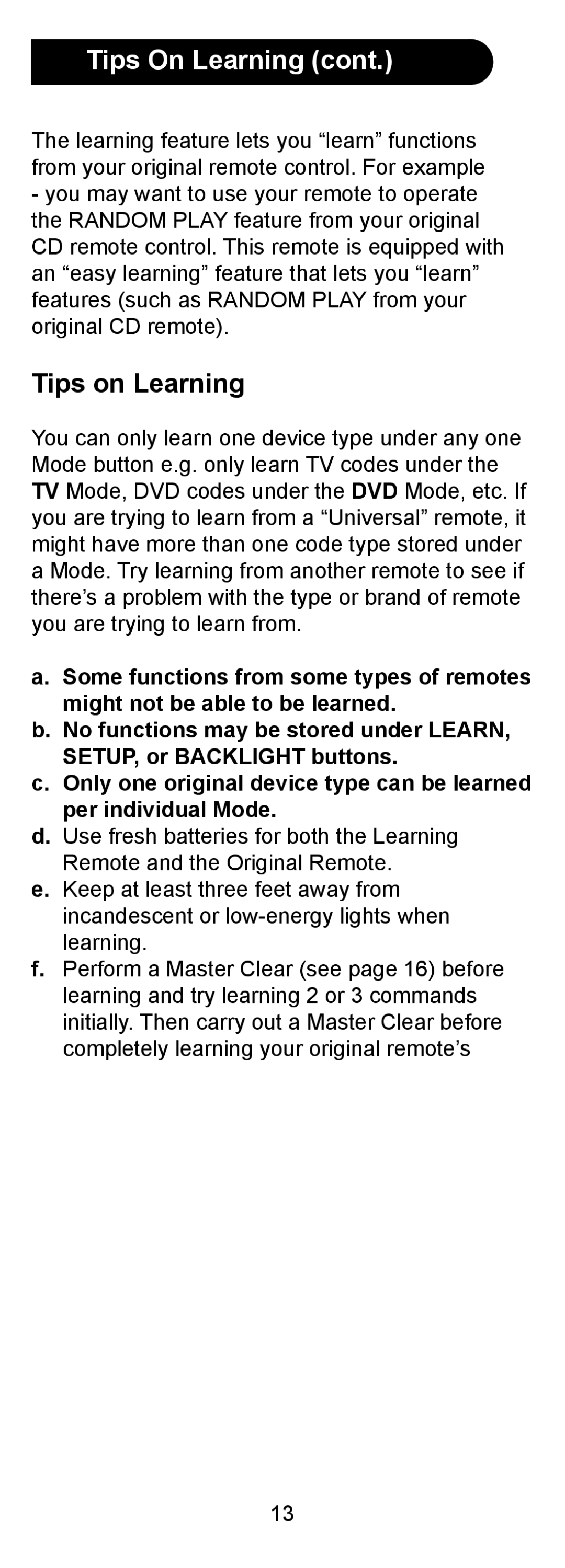 GE 24958 instruction manual Tips On Learning, Tips on Learning 