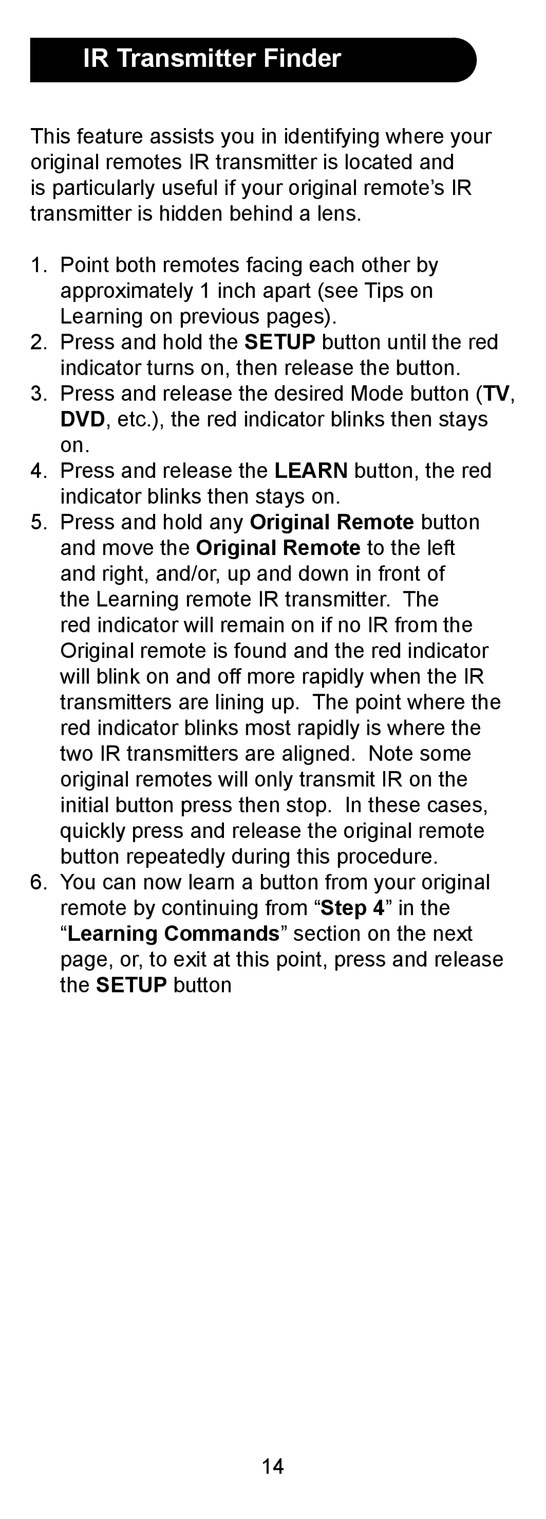 GE 24958 instruction manual IR Transmitter Finder 